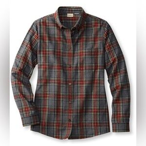 L.L. Bean Scotch Plaid Flannel Women XXS Stewart Grey